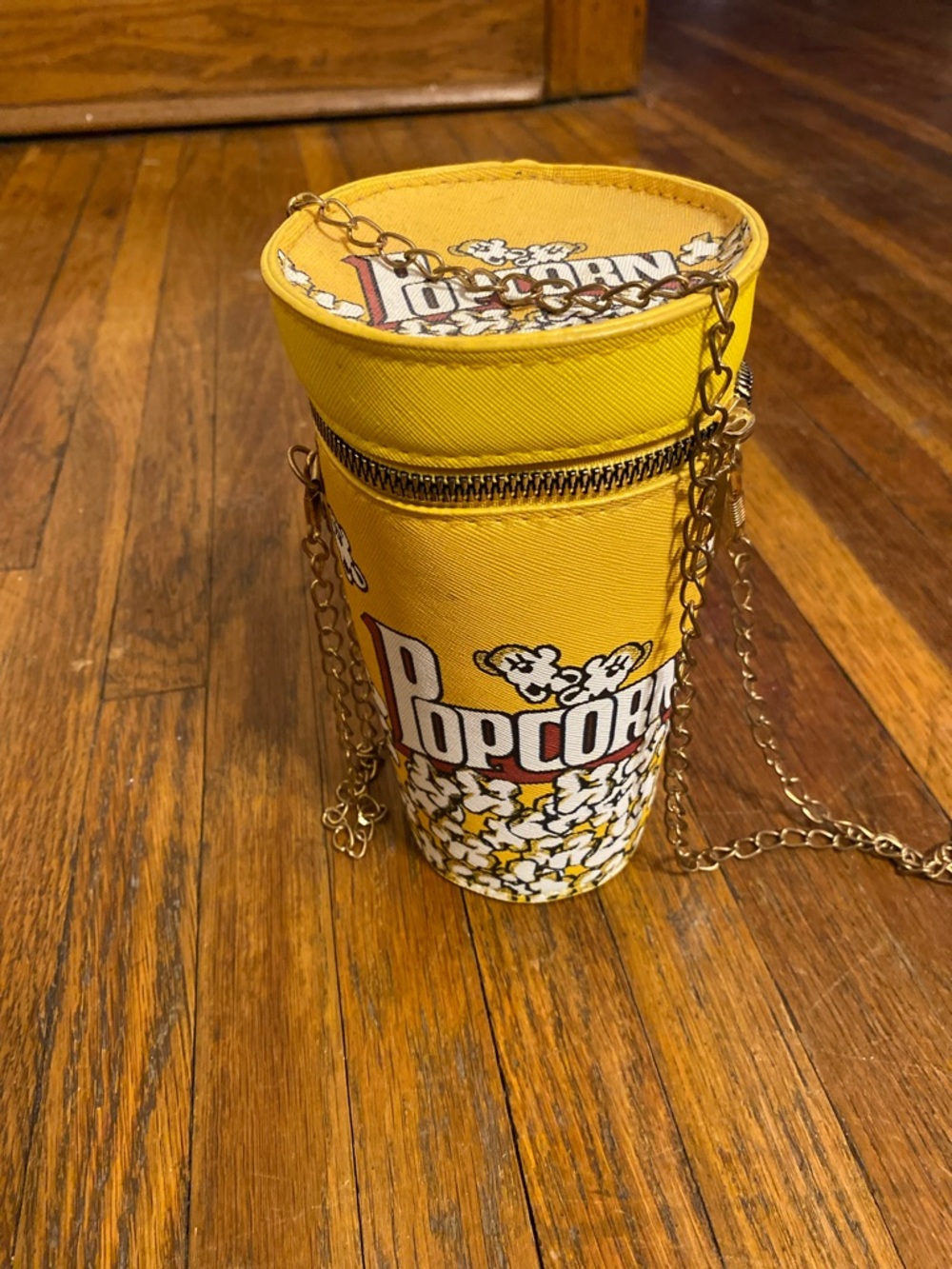 Popcorn Graphic Cylinder Crossbody Bag - Yellow